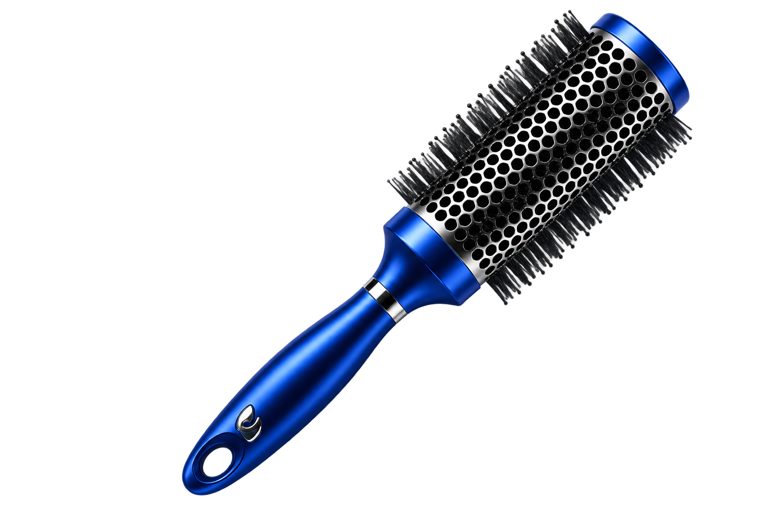 Electric blue thermal hairbrush