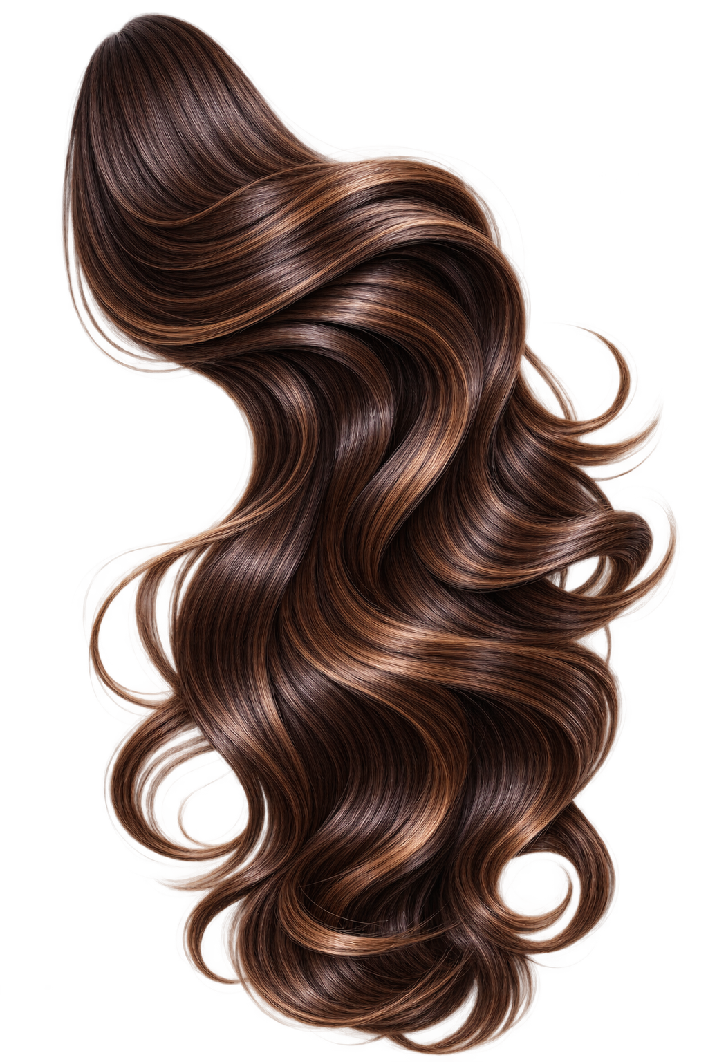 Flowing hair strand curl